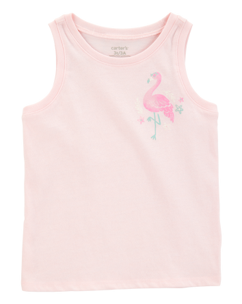 Toddler Flamingo Vintage Muscle Tank, 