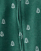 Baby Organic Cotton Waffle Knit Sleep & Play Pyjamas in Christmas Tree Print, image 3 of 4 slides