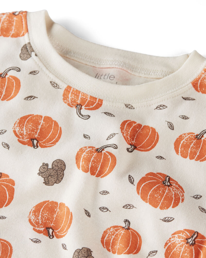 Kids 2-Piece Organic Cotton Pyjamas in Harvest Pumpkins, image 2 of 4 slides