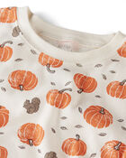 Kids 2-Piece Organic Cotton Pyjamas in Harvest Pumpkins, image 2 of 4 slides
