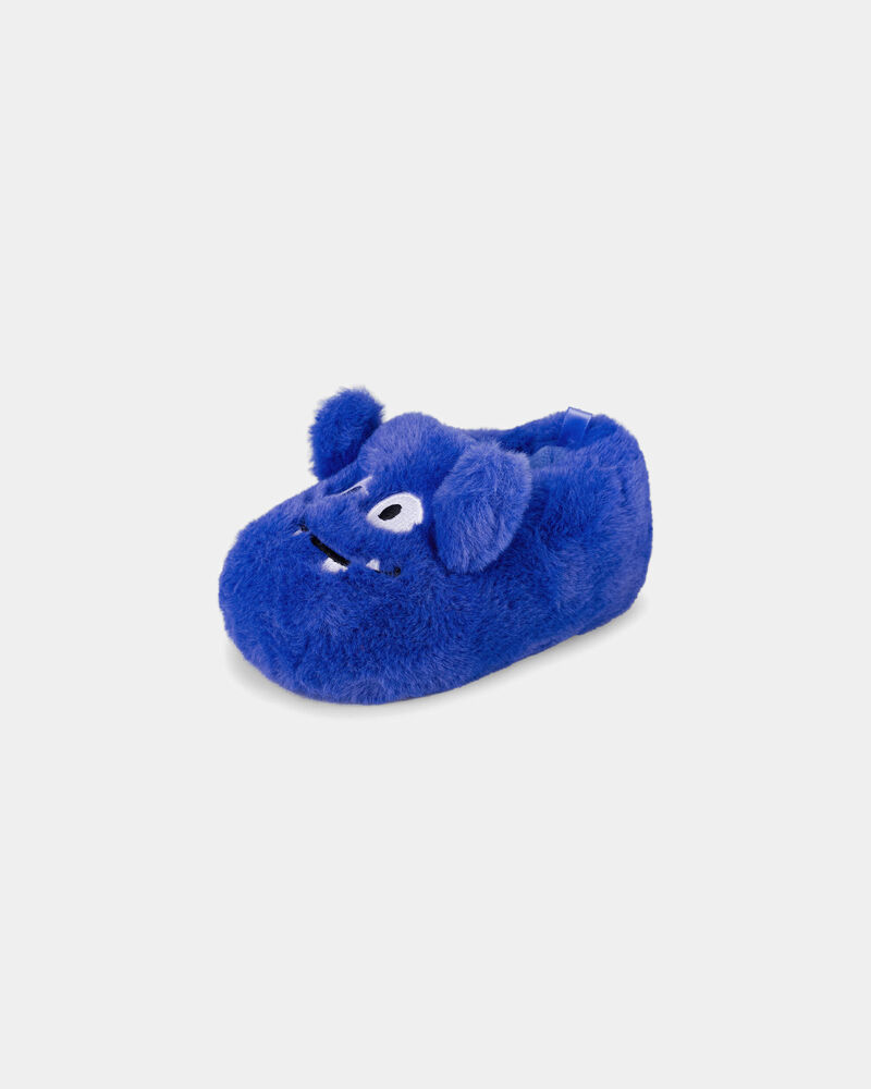 Boys Cozy Monster Slippers - Blue, image 6 of 6 slides