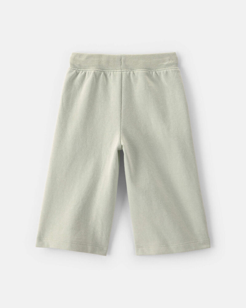 B&eacute;b&eacute; fille - Pantalon en jersey bouclette &agrave; cordon de serrage - Vert, image 2 sur 3 diapositives