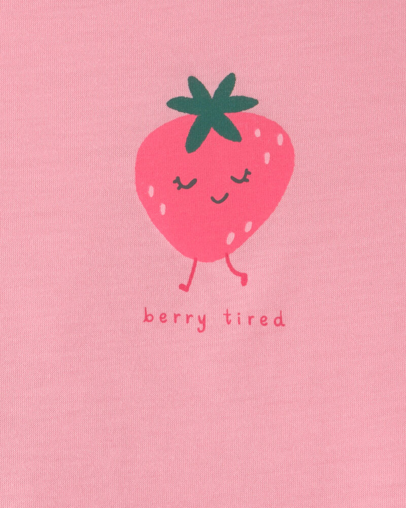 Toddler Girl 2-Piece Strawberry Polka Dots Sleeveless Pyjama Set - Pink, image 3 of 4 slides