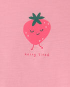 Toddler Girl 2-Piece Strawberry Polka Dots Sleeveless Pyjama Set - Pink, image 3 of 4 slides