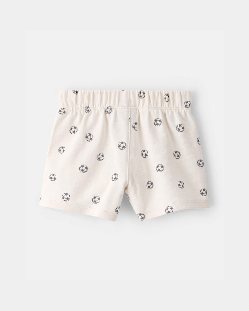 Baby Soccer French Terry Shorts - White, image 2 of 4 slides