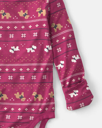 Baby 2-Piece Fair Isle PurelySoft&trade; Long-Sleeve Bodysuit & Pant Set - Burgundy, 