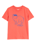 Tout-petit T-shirt à manches courtes imprimé de capybara - Rouge, image 1 sur 3 diapositives