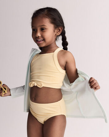 Tout-petit fille - Tankini &agrave; n&oelig;uds - Jaune, 