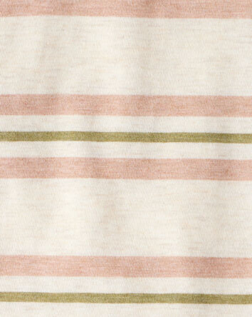 Baby Boy Striped Short-Sleeve Henley Tee - Brown, 