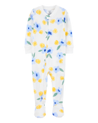 Baby Floral Waffle Knit Footie 1-Piece Pyjamas, image 1 of 4 slides