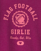 Filles - T-shirt manches longues &agrave; imprim&eacute; &laquo;Flag Football Girlie&raquo; - Bourgogne, image 2 sur 2 diapositives