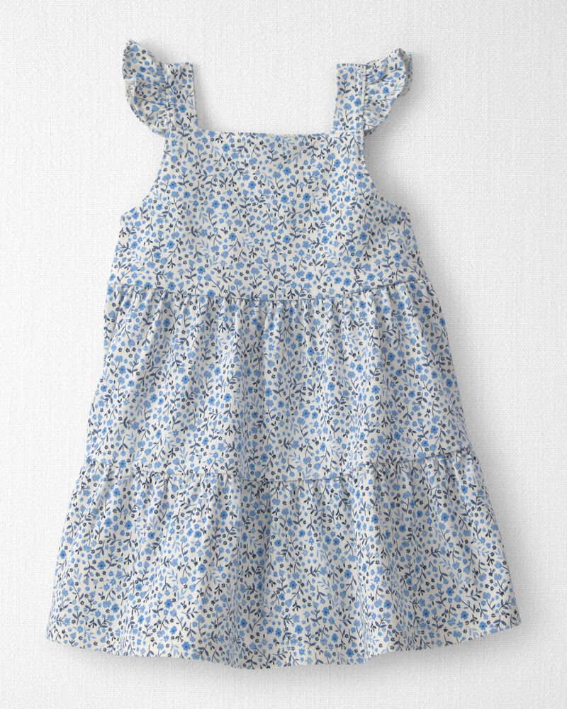B&eacute;b&eacute; fille - Robe &agrave; &eacute;tages en coton biologique &agrave; motif de Pr&eacute; fleuri, image 1 sur 5 diapositives