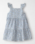 B&eacute;b&eacute; fille - Robe &agrave; &eacute;tages en coton biologique &agrave; motif de Pr&eacute; fleuri, image 1 sur 5 diapositives