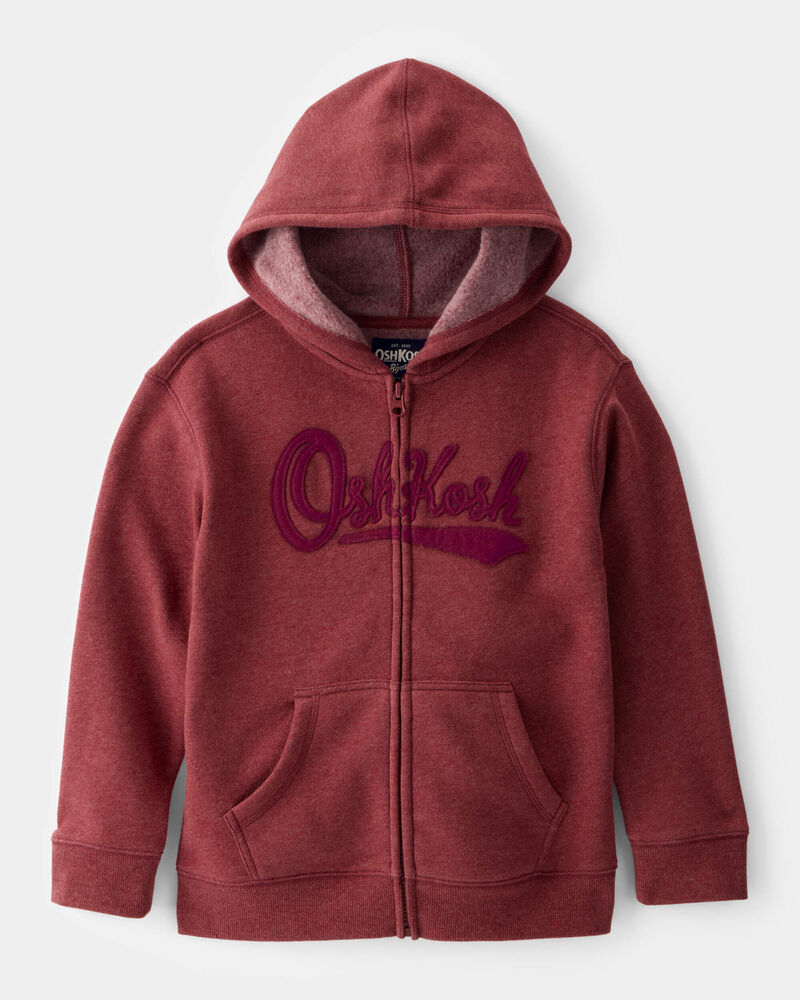 Kid OshKosh Logo Zip Jacket - Red, image 1 of 3 slides