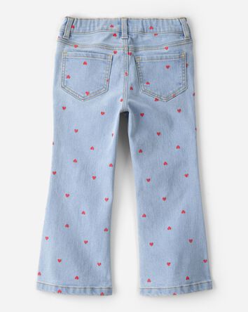 Toddler Girl Heart Denim Jeans - Light Wash, 