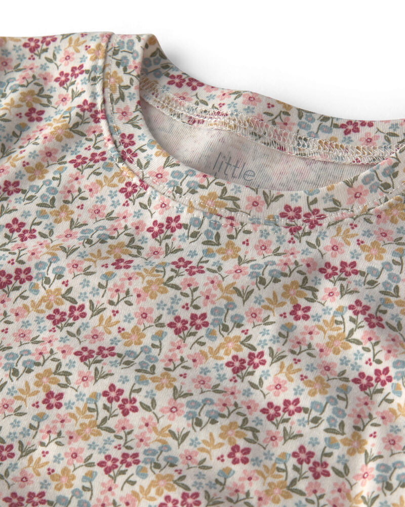 Girls 2-Piece Organic Cotton Pajamas in Floral, image 2 of 4 slides