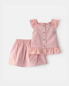 Tout-petit fille - Ensemble 2 pi&egrave;ces haut et jupe - Rose, image 1 sur 3 diapositives