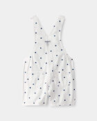 Toddler Girl Polka Dot Shortalls - White/Blue, image 2 of 4 slides
