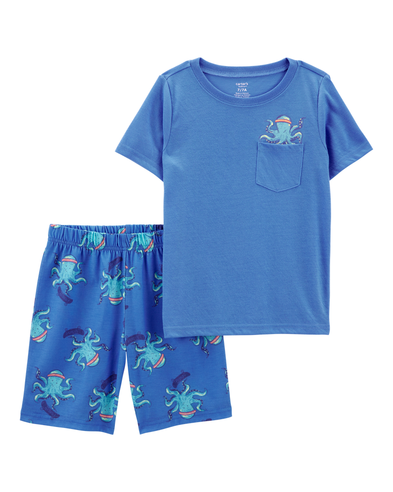 Pyjama Octopus Blue Boys 2-Piece Octopus Print Loose Fit Pyjamas | Carter’s Oshkosh Canada