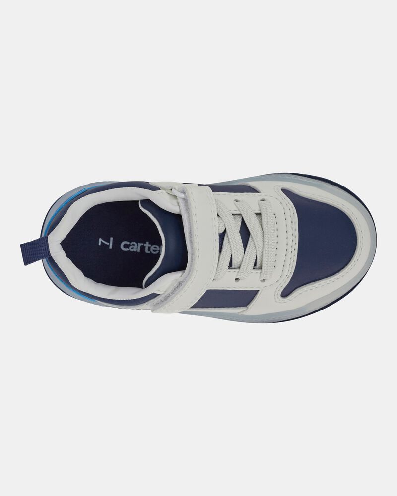 Toddler Light-Up Casual Sneakers - White/Navy, image 5 of 8 slides