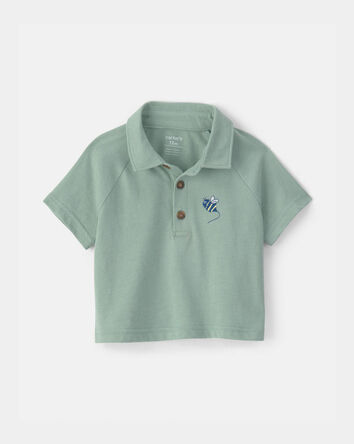 B&eacute;b&eacute; gar&ccedil;on - Polo manches courtes &agrave; motif de bourdon - Vert, 