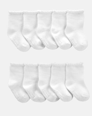 B&eacute;b&eacute; fille - Emballage de 10 paires de chaussettes mi-mollet festonn&eacute;es, 