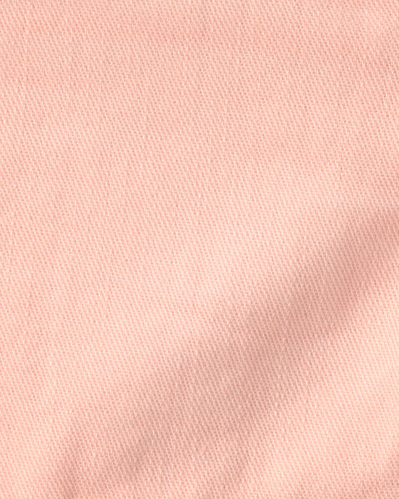 Baby Girl Eyelet Trim Twill Shorts - Peach, image 3 of 4 slides