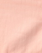 Baby Girl Eyelet Trim Twill Shorts - Peach, image 3 of 4 slides