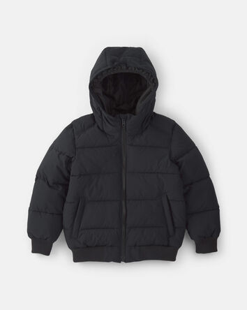 Boys Sleek Bubble Urban Jacket- Black , 
