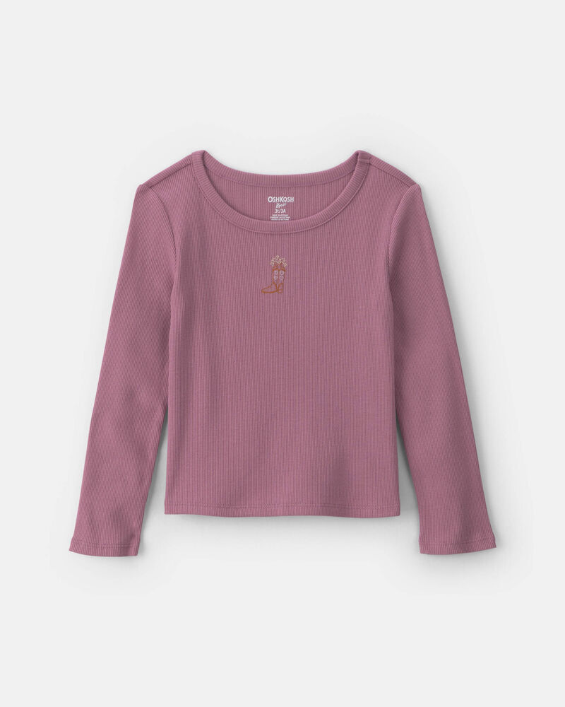 Toute-petite fille - Haut manches longues - Mauve, image 1 sur 2 diapositives