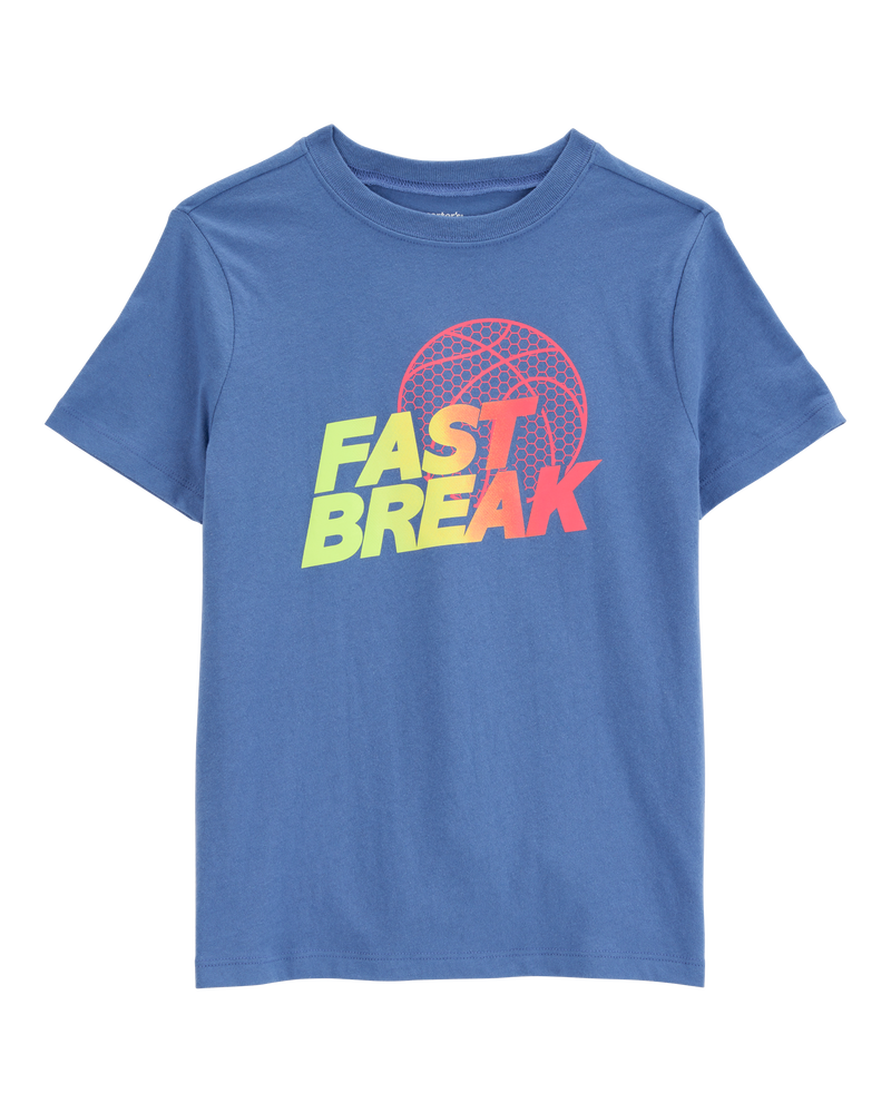 Kid Fast Break Short-Sleeve Graphic Tee - Blue, image 1 of 3 slides