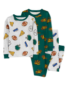 Kid 4-Piece Sports 100% Snug Fit Cotton Pyjamas, image 1 of 4 slides