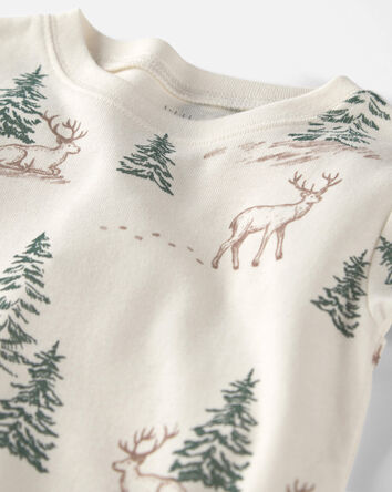 Tout-petit - Pyjama 2 pi&egrave;ces en coton biologique au motif For&ecirc;t de rennes, 