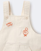 Toddler Let's Eat' Overall with Kanga Pocket - Cream, image 6 of 6 slides