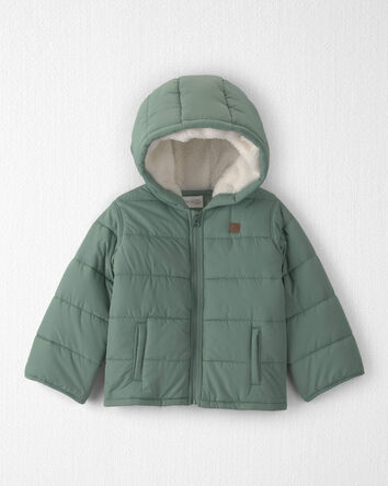 Tout-petit - Blouson matelass&eacute; &agrave; capuchon en molleton teddy recycl&eacute;, 