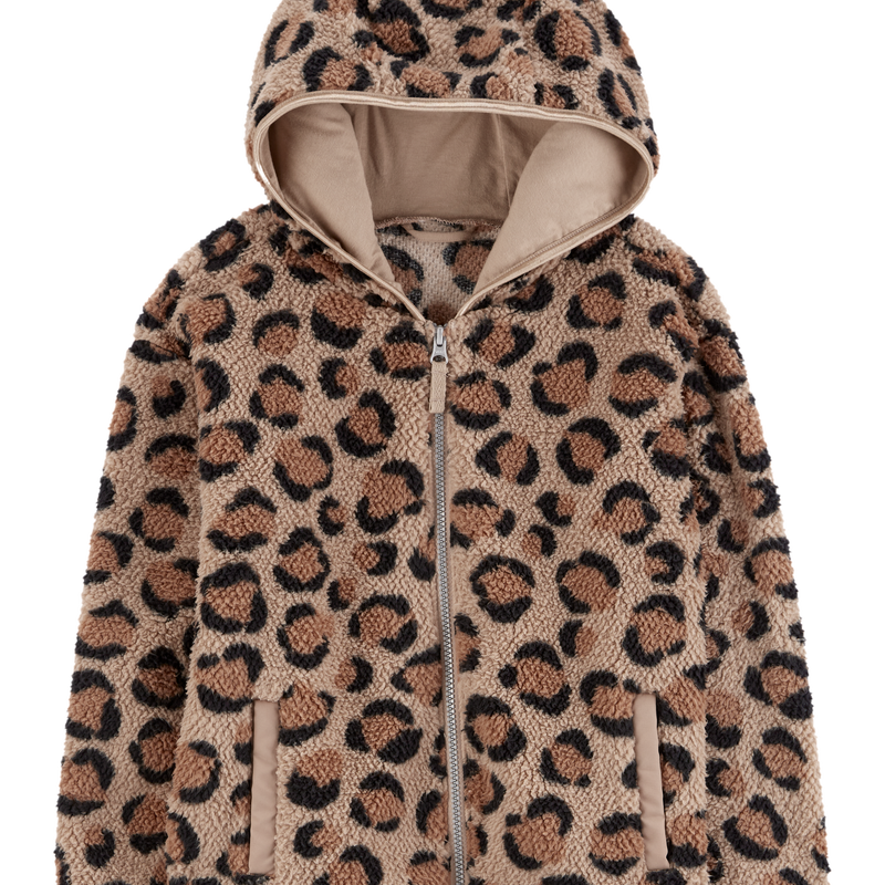 Brown Kid Leopard Sherpa Hooded Zip Jacket Carter s Oshkosh Canada
