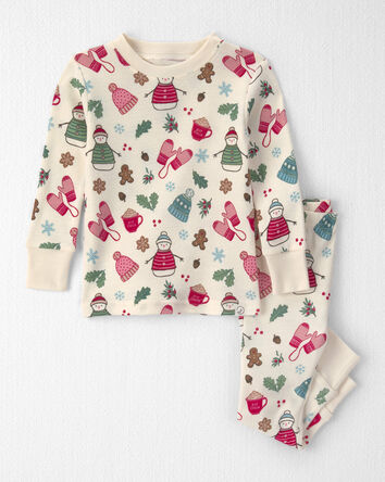 Baby Girl 2-Piece Organic Cotton Pyjamas in Winter Wonderland, 