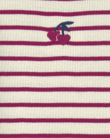 Toddler Girl Cherry Striped Long-Sleeve Top - Red, 