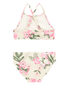 Toddler Girl 3-Piece Tropical Floral Rashguard Swim Set - Pink/Cream, image 2 of 5 slides