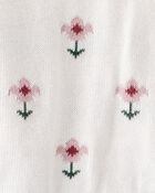 Baby Girl 2-Piece Organic Cotton Sweater Knit Set in Cosmos Garden Print, image 4 of 6 slides