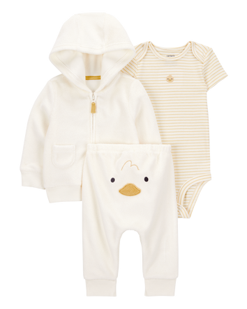 Baby 3-Piece Duck Little Cardigan Set, 