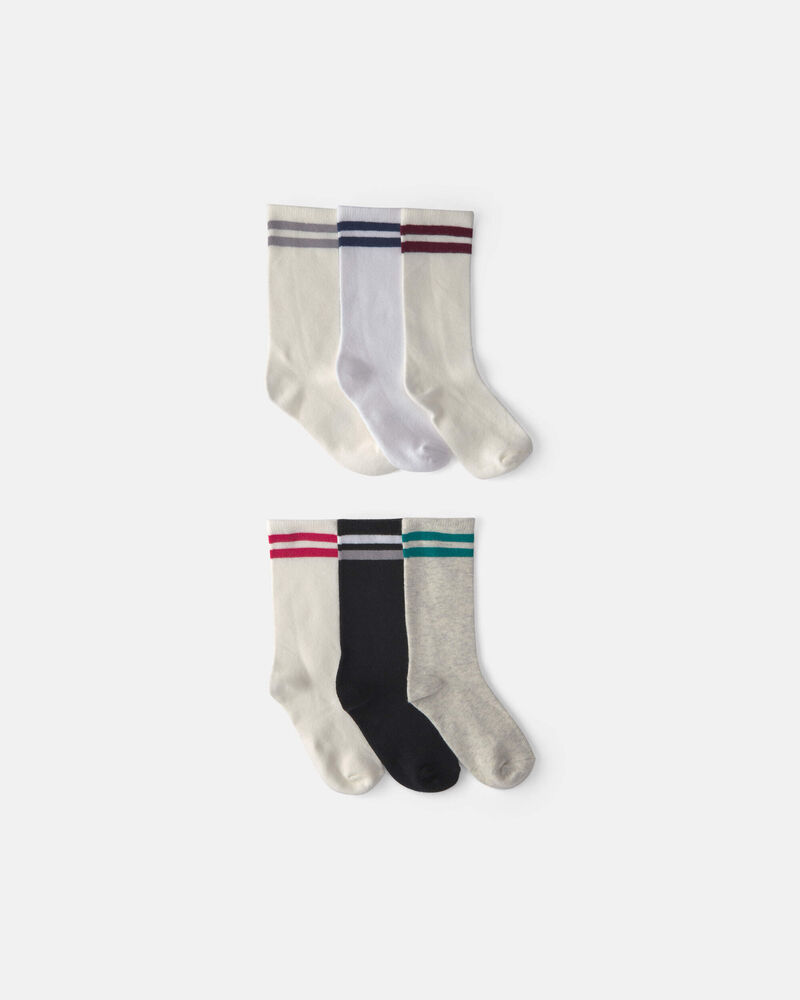 Boys 6-Pack Varsity Striped Crew Socks, image 1 of 2 slides