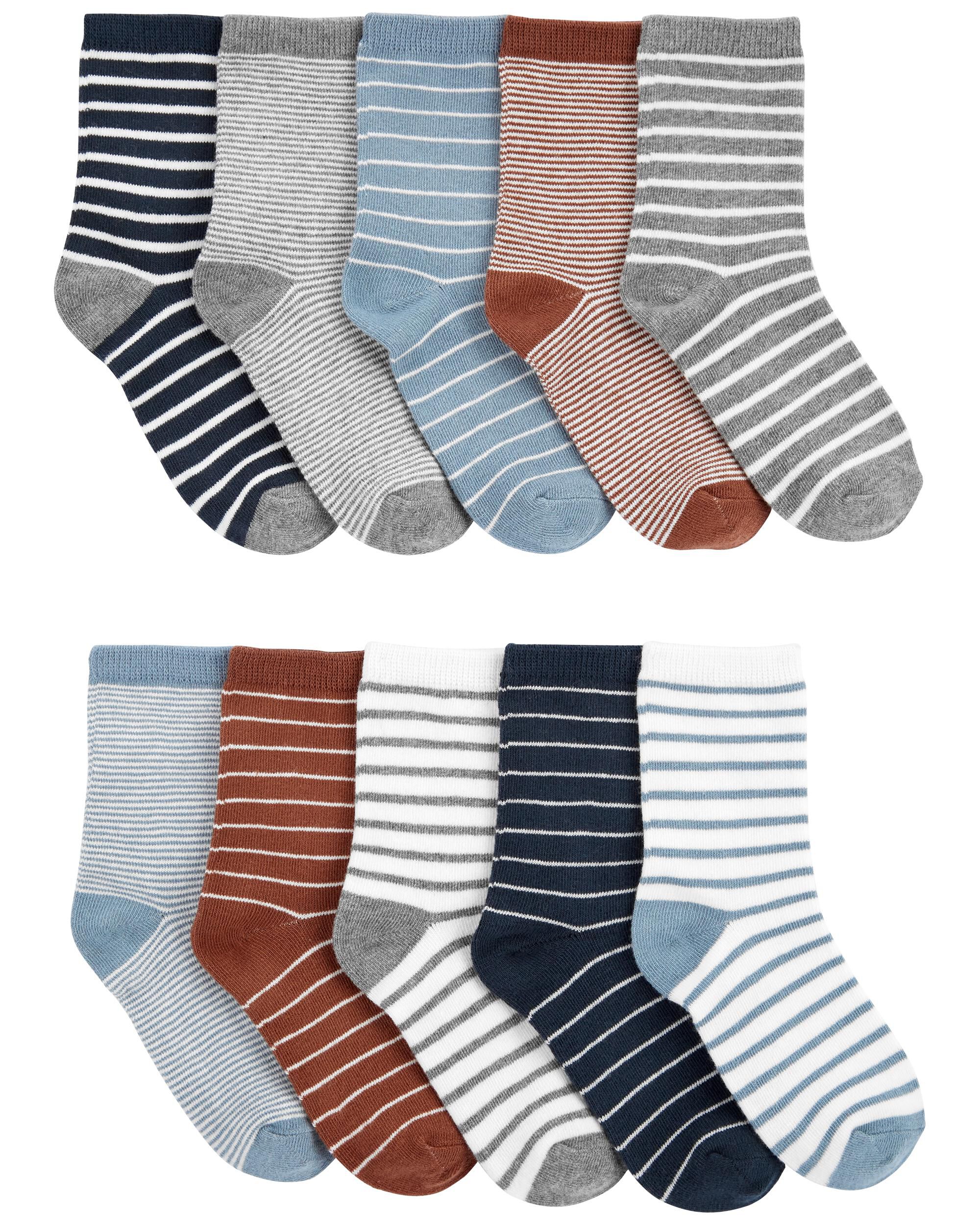 10 Pack Striped Socks