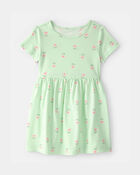 Toddler Girl Floral Short-Sleeve Dress - Green, image 1 of 4 slides