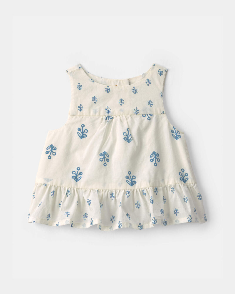 Baby Girl Floral Pelum Top - Ivory, image 1 of 4 slides
