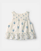 Baby Girl Floral Pelum Top - Ivory, image 1 of 4 slides