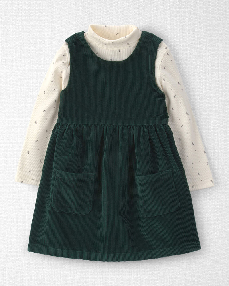 Toddler Girl 2-Piece Organic Cotton Corduroy Jumper Set, image 1 of 6 slides