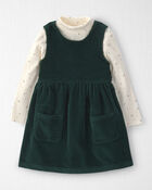 Toddler Girl 2-Piece Organic Cotton Corduroy Jumper Set, image 1 of 6 slides