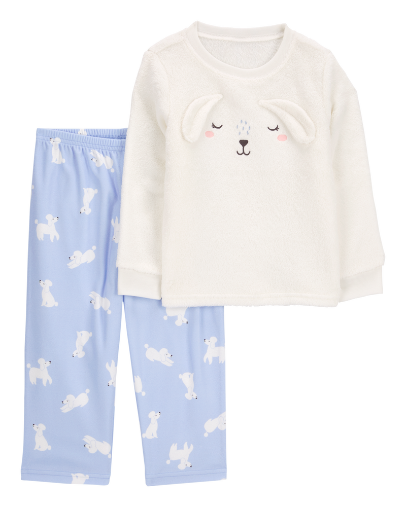 Toddler 2-Piece Fuzzy Velboa Poodle Pyjamas, image 1 of 3 slides
