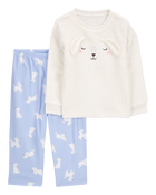 Toddler 2-Piece Fuzzy Velboa Poodle Pyjamas, image 1 of 3 slides